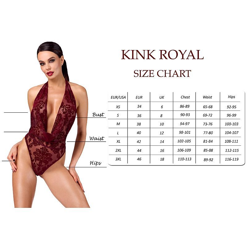 Kink Royal V Neck Catsuit Red Extra Small