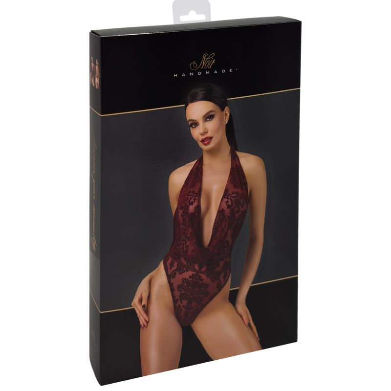 Kink Royal Draped Plunge Bodysuit Red Extra Small