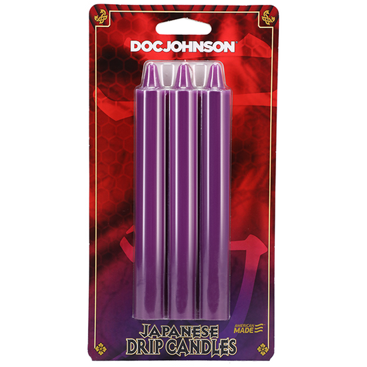 Japanese Drip Candles - 3 Pack Purple