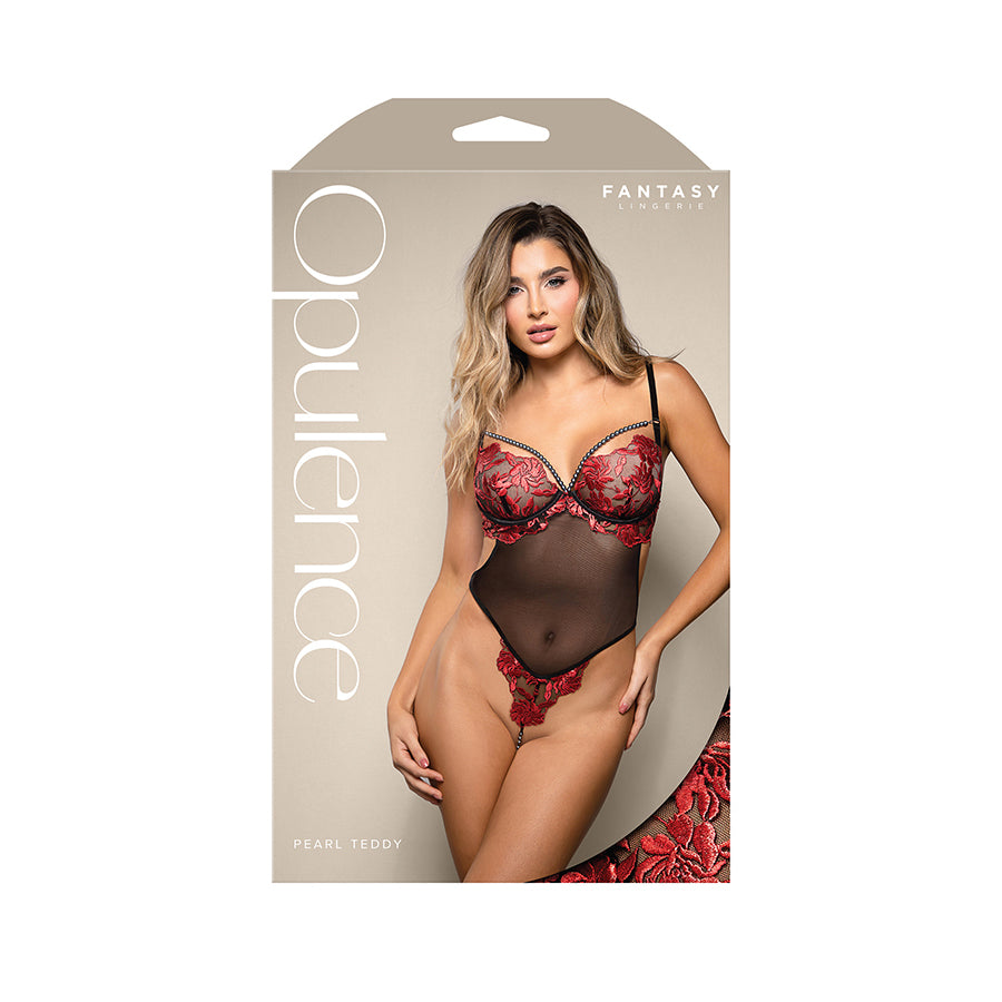 OPULENCE Floral Pearl Teddy -  - /Black - S/M Size