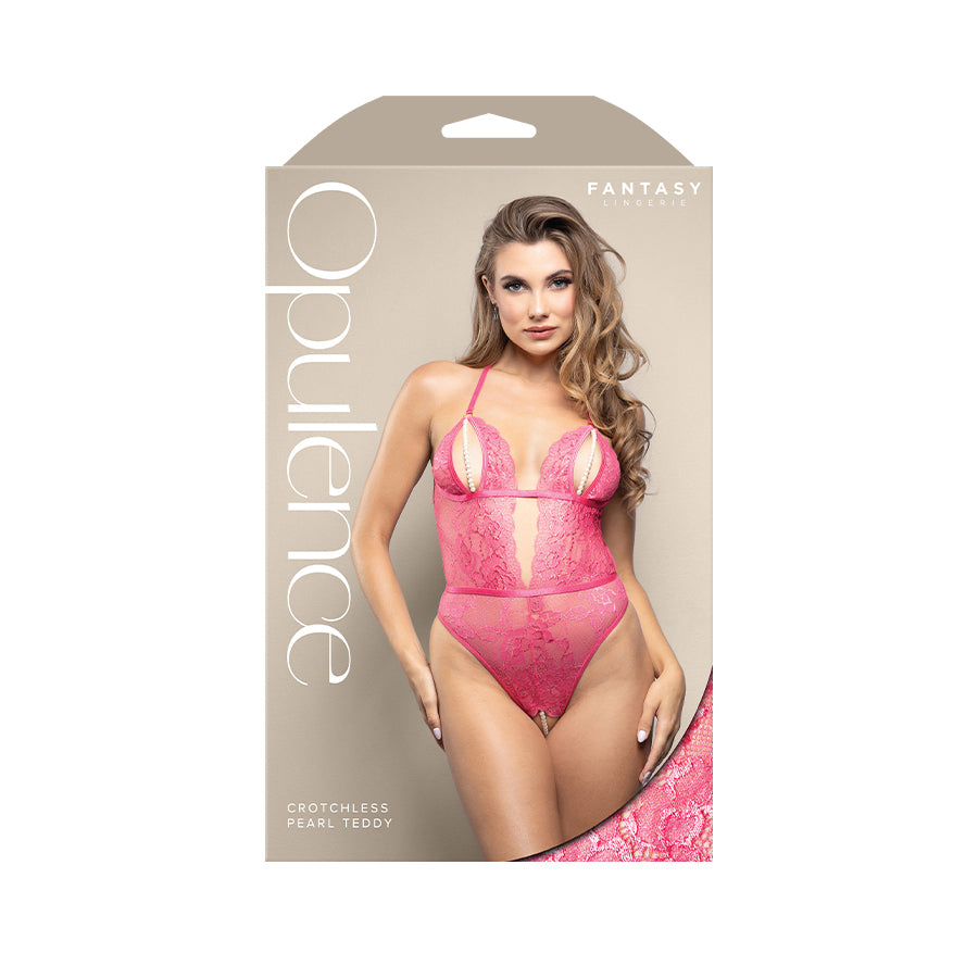OPULENCE Crotchless Pearl Teddy ML -  - M/L Size