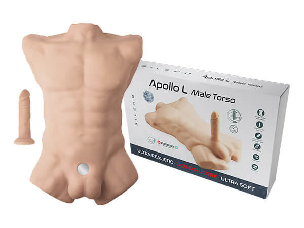 Torso + Dildo Liquid Silicone Model 7" Flesh