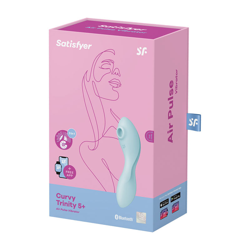 Satisfyer Curvy Trinity 5 -  USB Rechargeable Air Pulse Stimulator & Vibrator with App Control