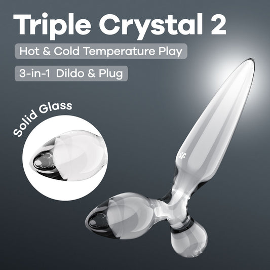 Satisfyer Triple Crystal 2 -  -  Glass 3-in-1 Butt Plug