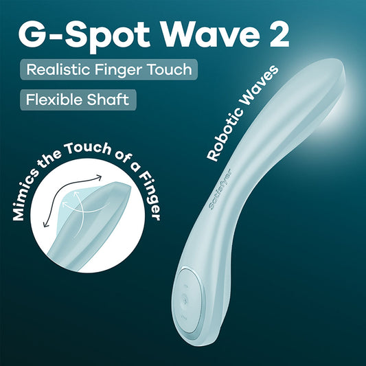Satisfyer G-Spot Wave 2 - Ice  - Ice  23.6 cm USB Rechargeable Flicking Tip Vibrator