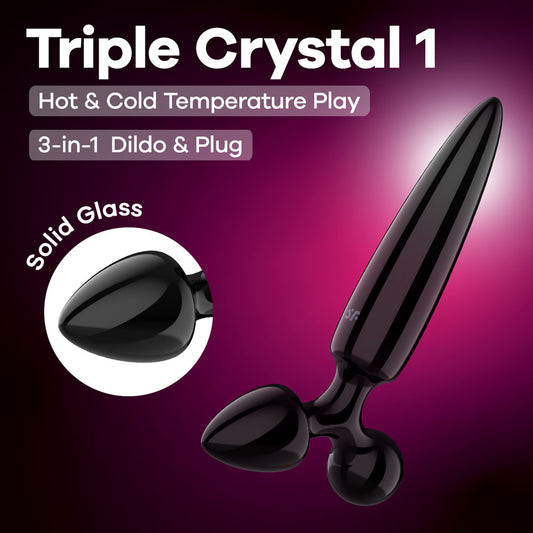 Satisfyer Triple Crystal 1 -  -  Glass 3-in-1 Butt Plug