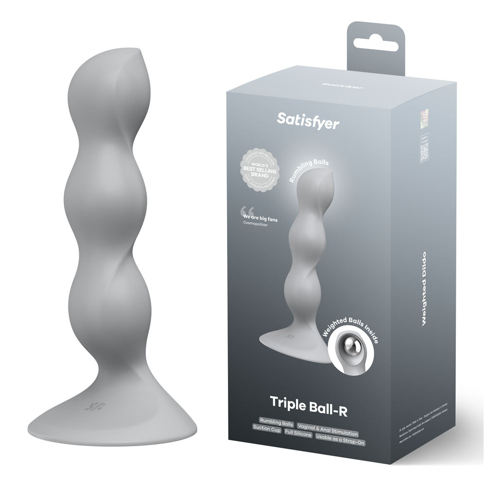 Satisfyer Triple Ball-R - Grey - Grey Beaded Anal Plug