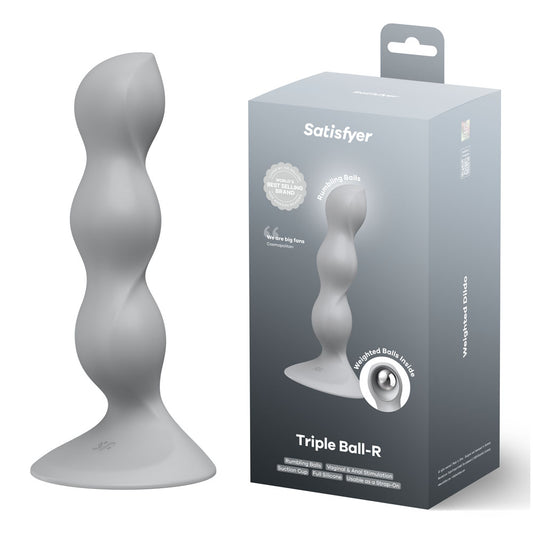 Satisfyer Triple Ball-R - Grey - Grey Beaded Anal Plug