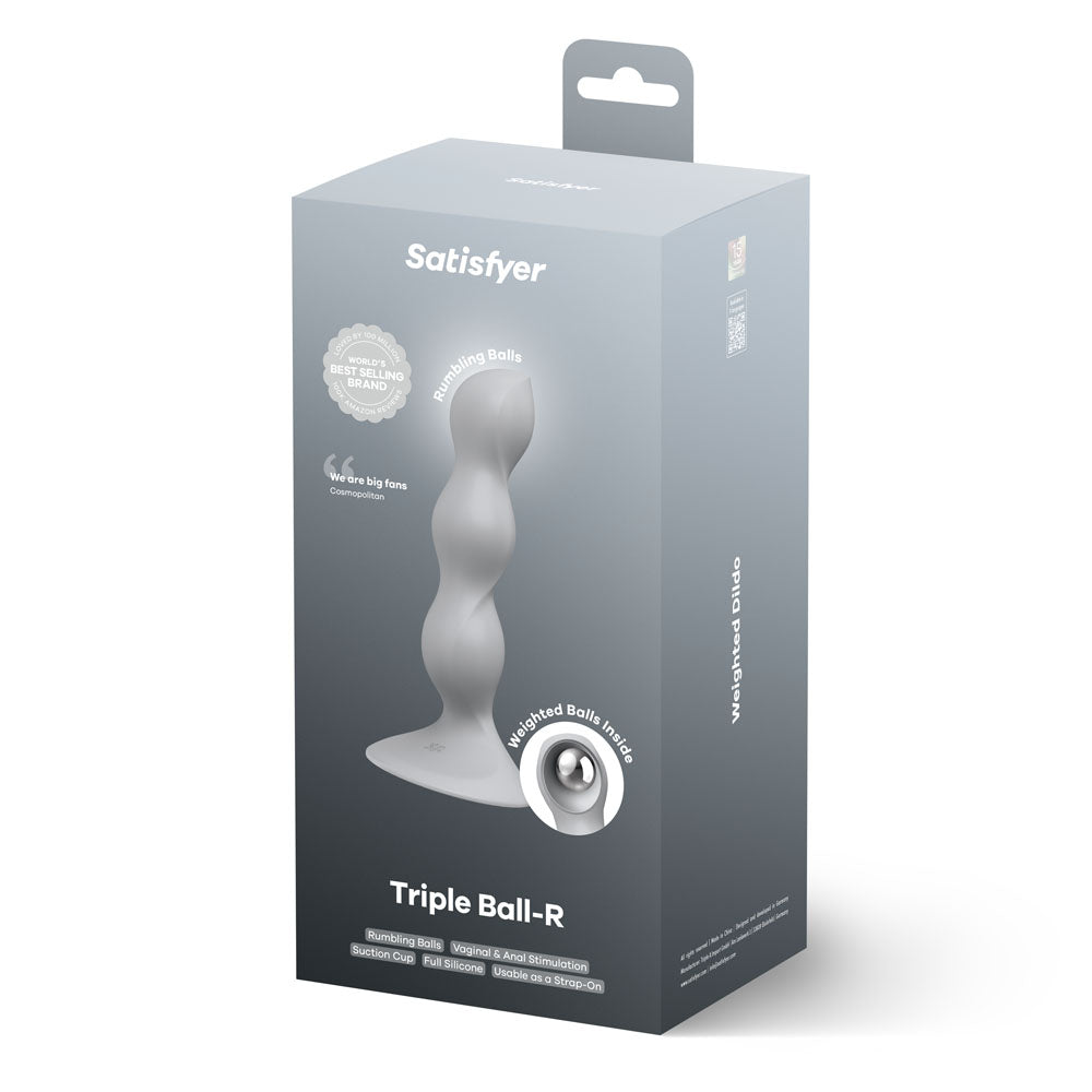 Satisfyer Triple Ball-R - Grey - Grey Beaded Anal Plug