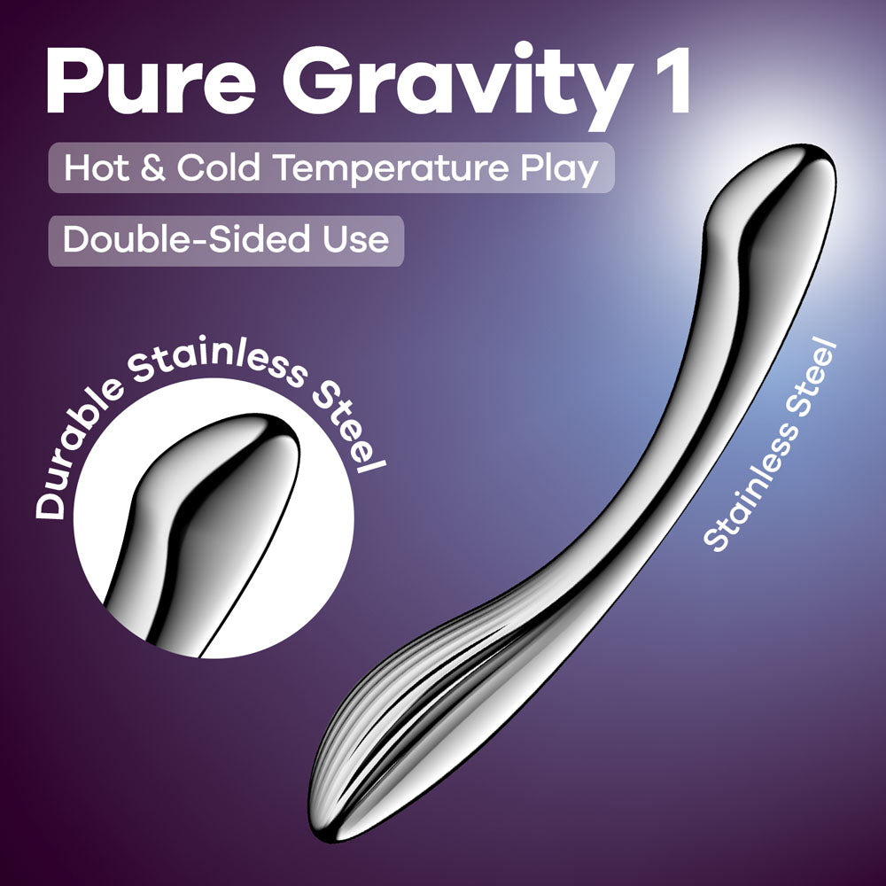 Satisfyer Pure Gravity 1 -  Steel 22 cm Dildo