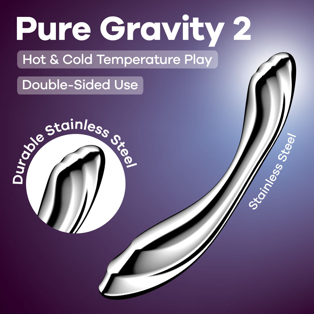 Satisfyer Pure Gravity 2 -  Steel 21 cm Dildo