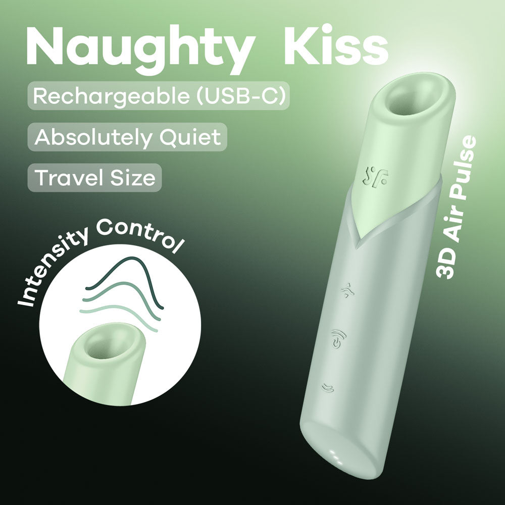 Satisfyer Naughty Kiss - Mint  USB Rechargeable Air Pulse Stimulator