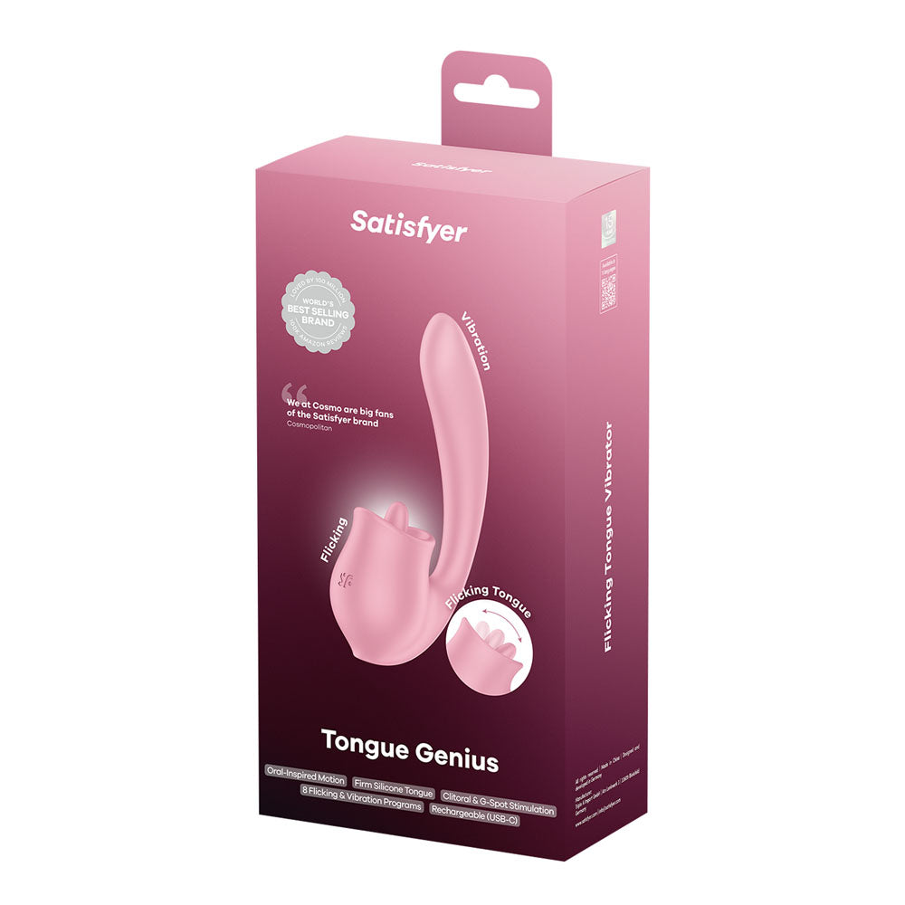 Satisfyer Tongue Genius -  USB Rechargeable Vibrator with Flicking Clit Stimulator