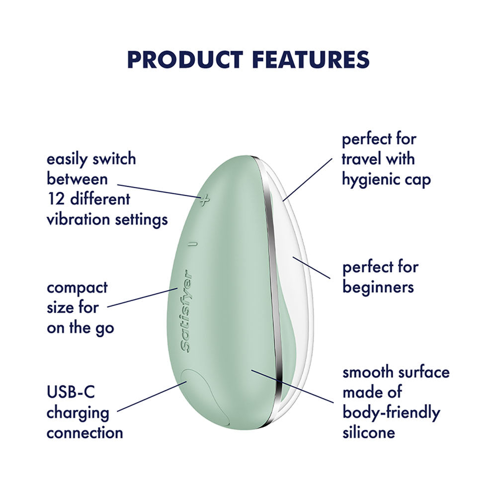 Satisfyer Drop To Go - Mint - Mint  USB Rechargeable Clitoral Stimulator