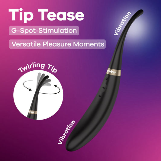 Satisfyer Tip Tease -  -  USB Rechargeable Vibrator with Twirling Tip