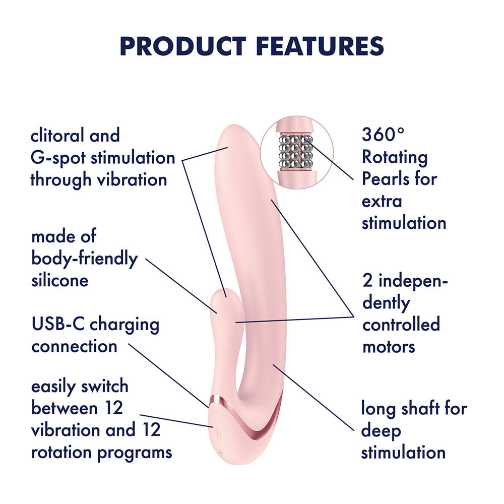 Satisfyer Pearl Bunny 3 -  20.7 cm USB-C Rechargeable Rabbit Vibrator