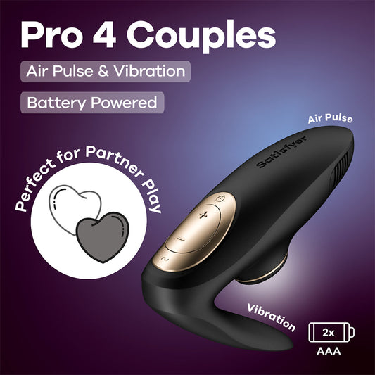 Satisfyer Pro 4 Couples - Battery Series -  U-Shaped Couples Vibe with Air Pulsation