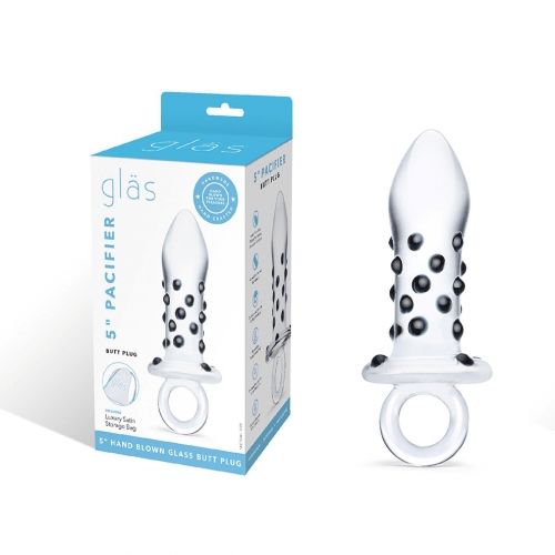 5" Pacifier Glass Butt Plug Vibrant Vibes Australia - Quality Sex Toys - Great Prices