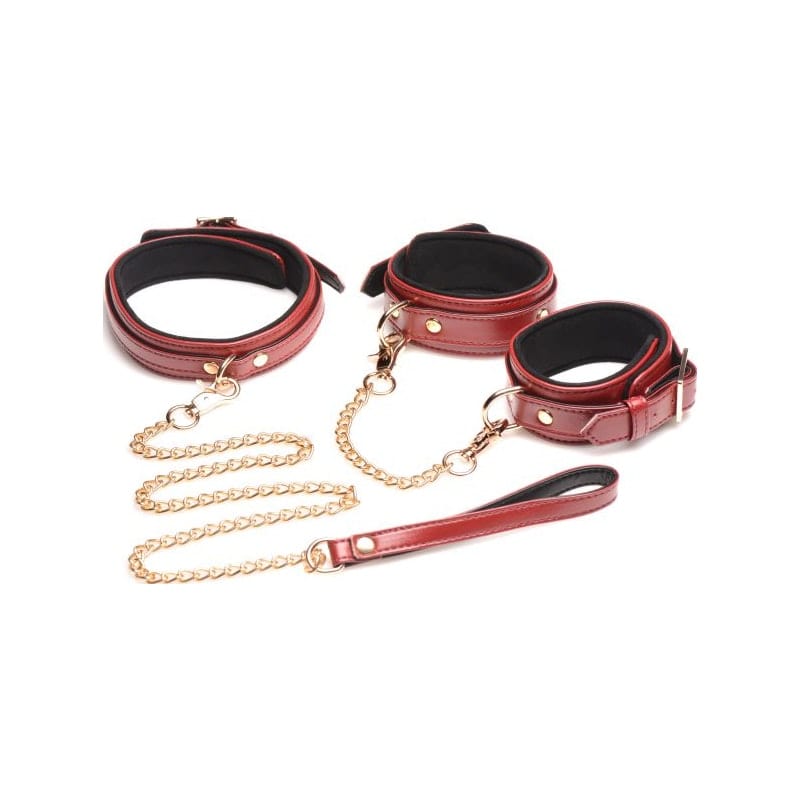 6 Pc Bondage Set Burgundy Vibrant Vibes Australia - Quality Sex Toys - Great Prices