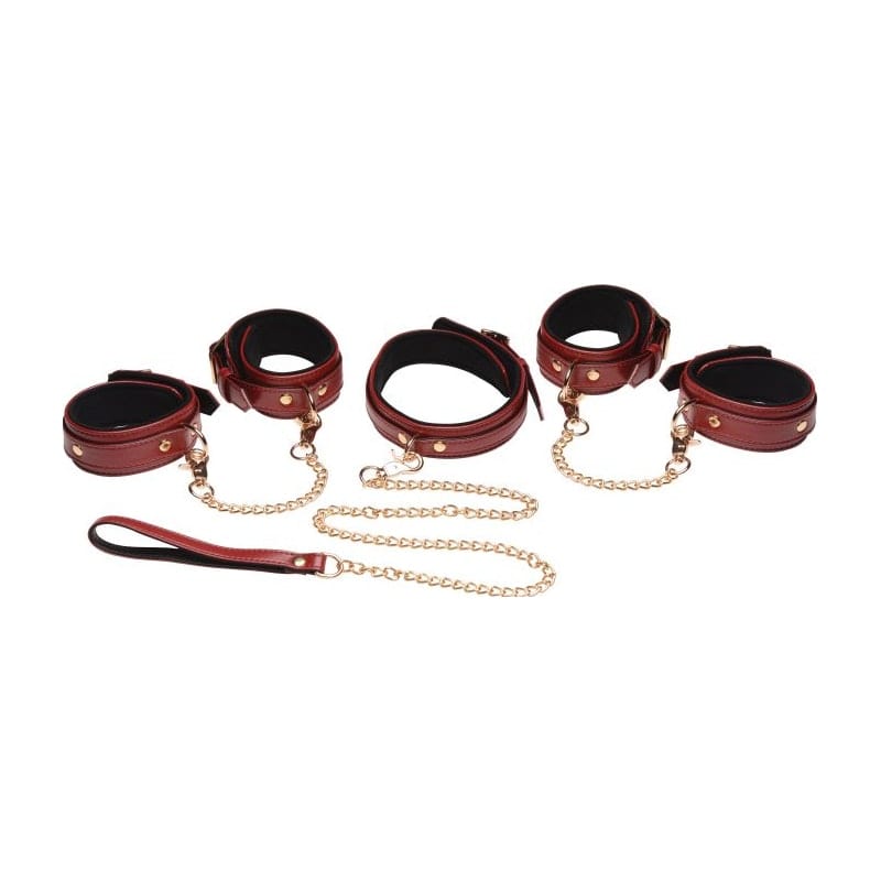 6 Pc Bondage Set Burgundy Vibrant Vibes Australia - Quality Sex Toys - Great Prices