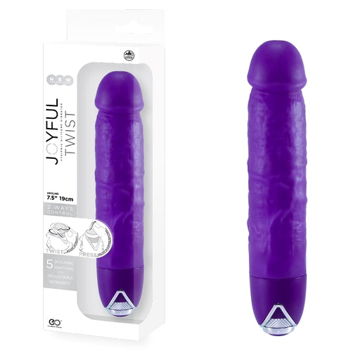 JOYFUL TWIST SILICONE VIBRATOR 7' - PURPLE