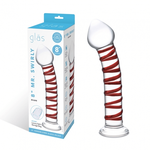 8" Mr. Swirly Glass Dildo Vibrant Vibes Australia - Quality Sex Toys - Great Prices