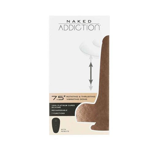 NAKED ADDICTION 9" THRUSTING DONG with Remote - Caramel