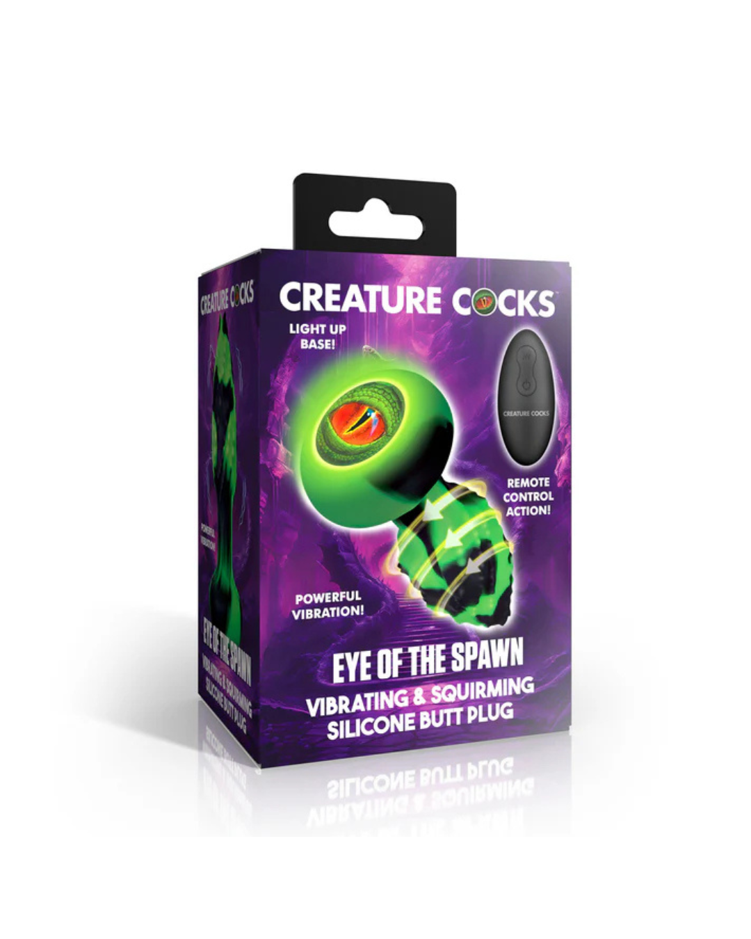 Creature Cocks Eye of the Spawn Vibrating & Squirming Silicone Butt Pl...