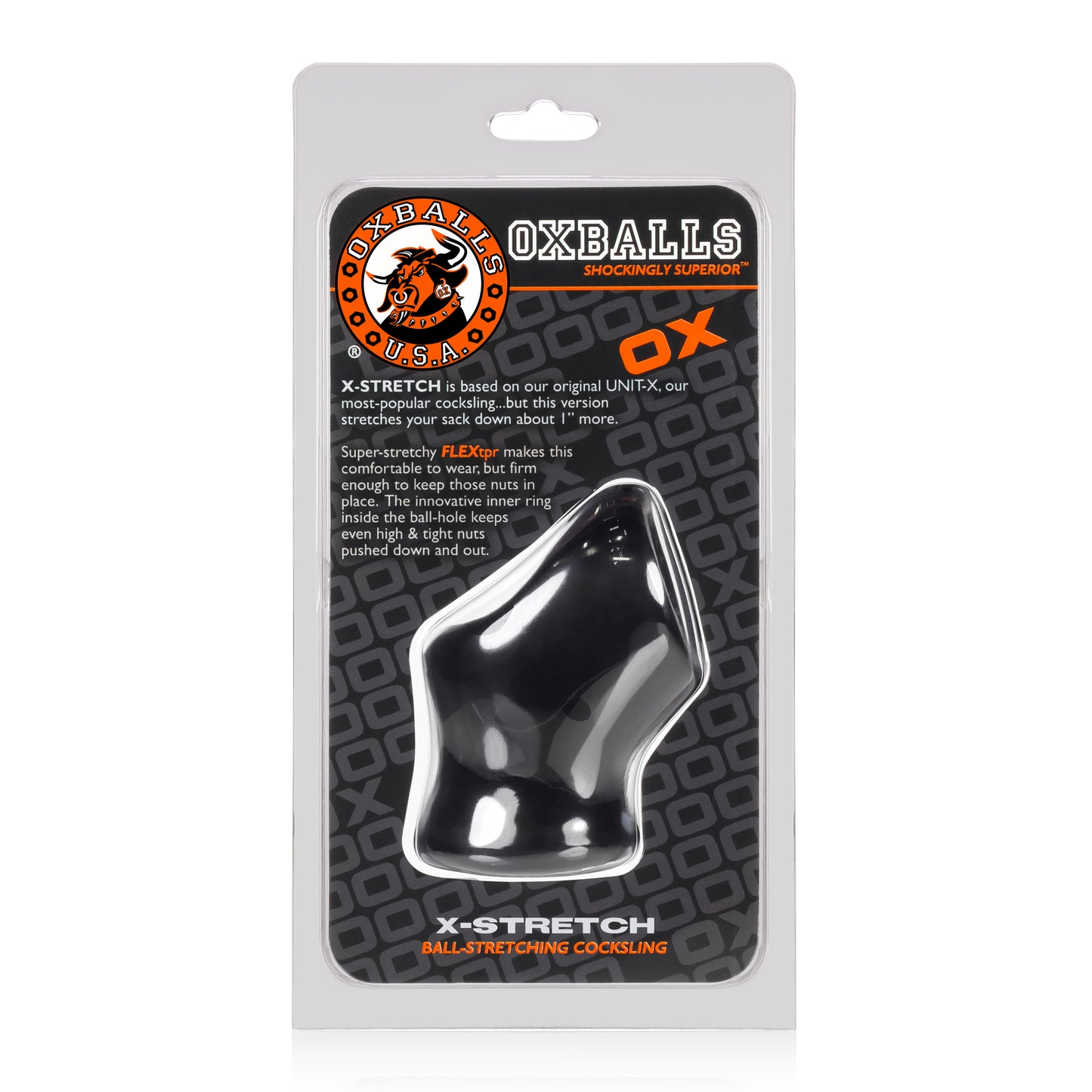 OXBALLS UNIT-X STRETCH sporty sleek cocksling w/ extended ballstretche...