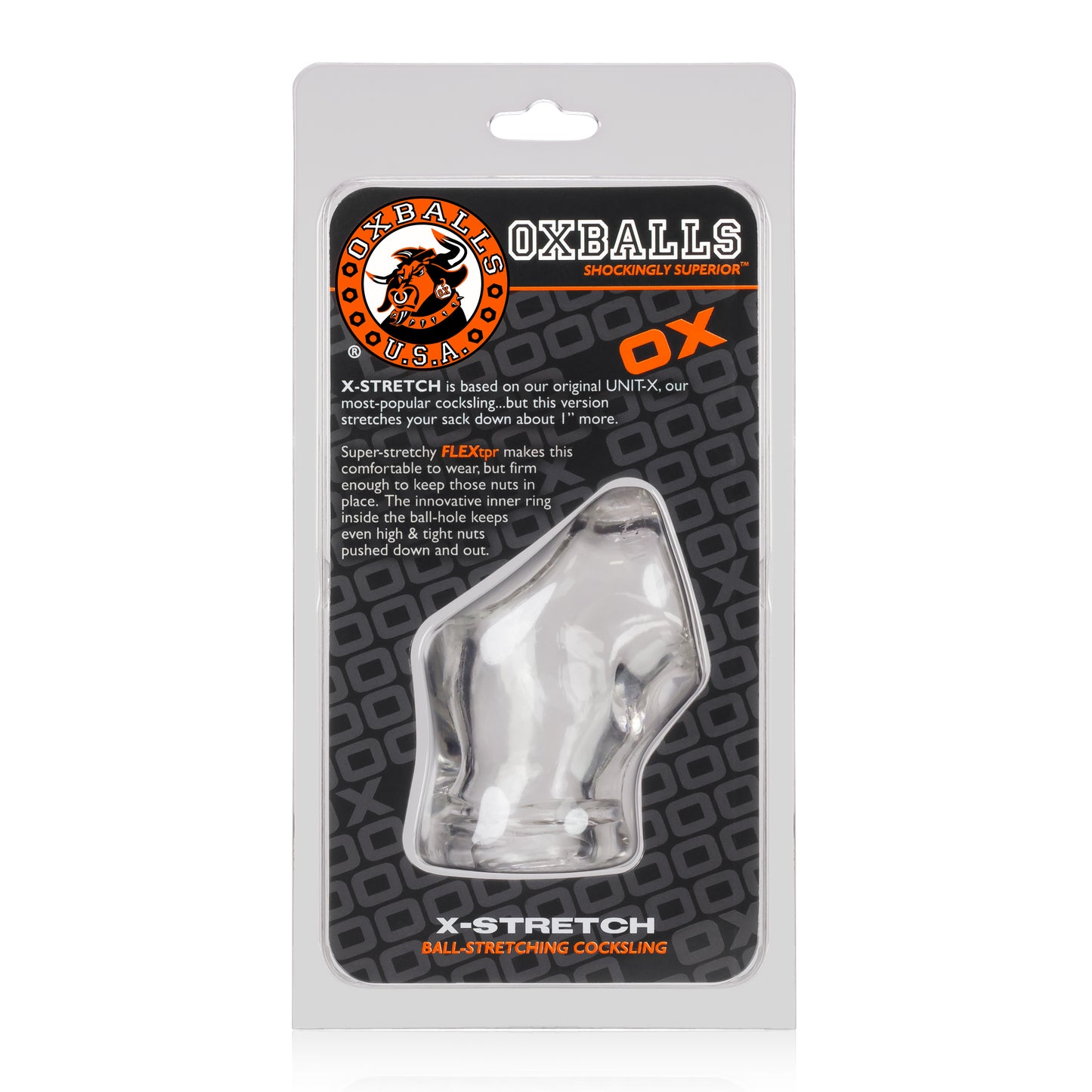 OXBALLS UNIT-X STRETCH sporty sleek cocksling w/ extended ballstretche...