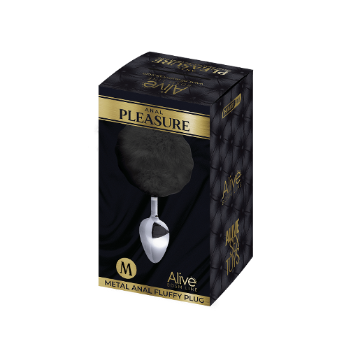 Alive Metal Fluffy Plug Black- M