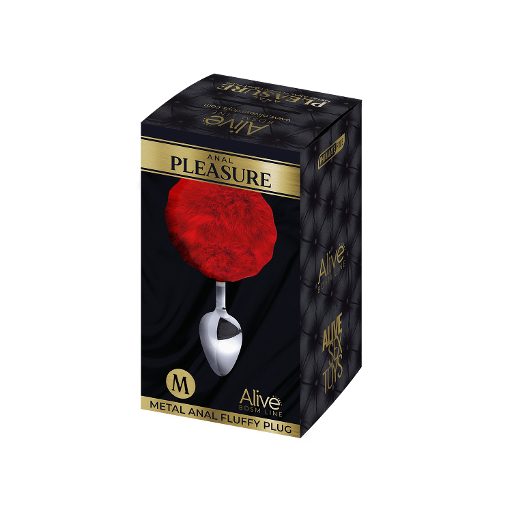 Alive Metal Fluffy Plug Red - M