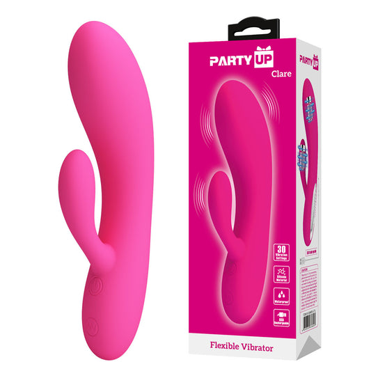 Party Up CLARE Flexible Vibe -  -  16.9 cm USB Rechargeable Rabbit Vibrator