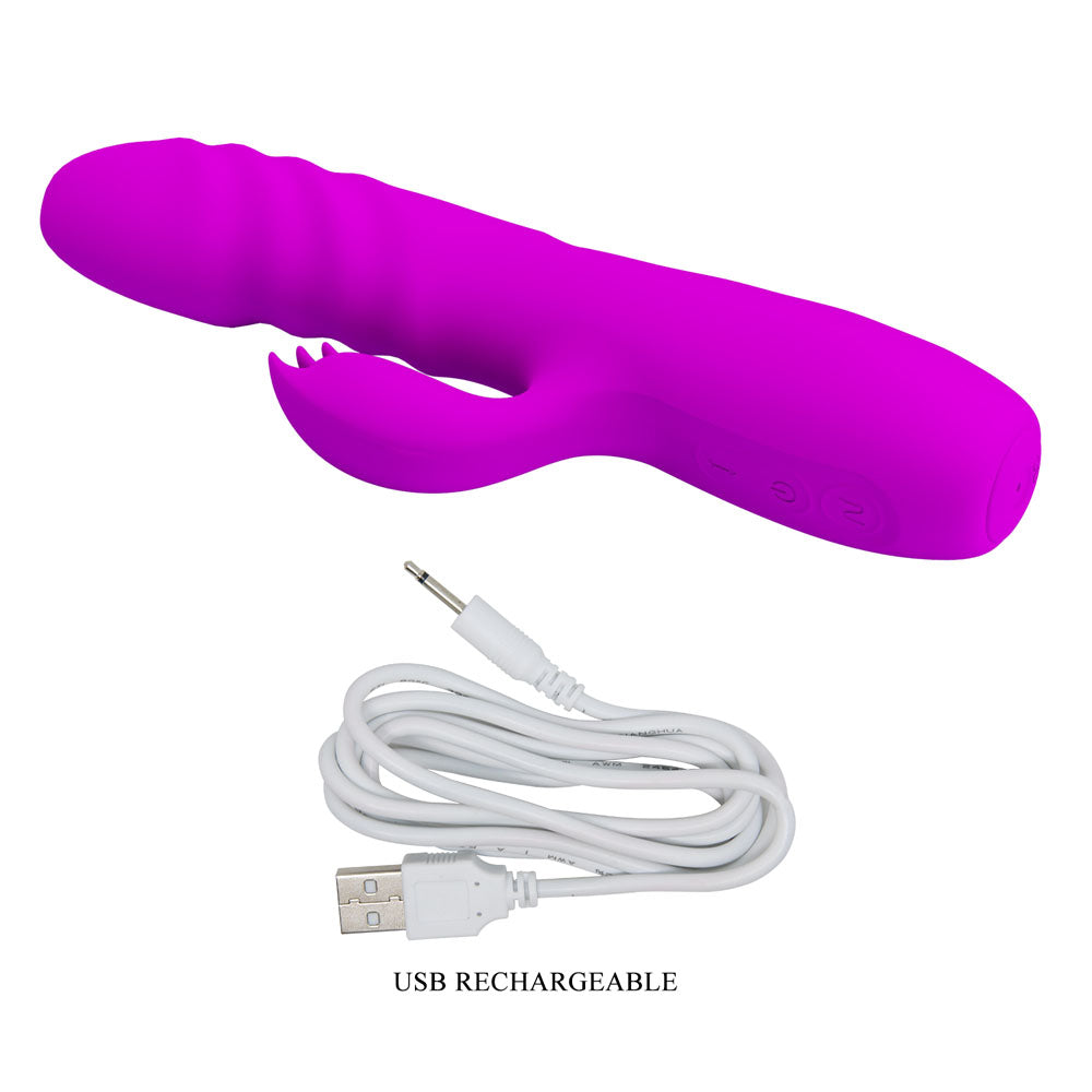 Party Up BOB Thrusting Vibe -  -  25 cm USB Rechargeable Thrusting Rabbit Vibrator