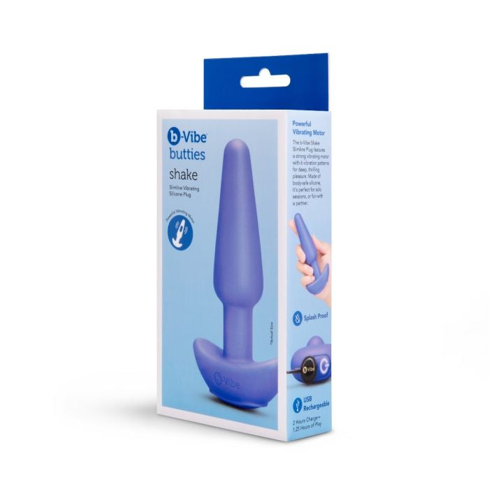 B-VIBE BUTTIES SHAKE SLIMLINE VIBRATING SILICONE PLUG