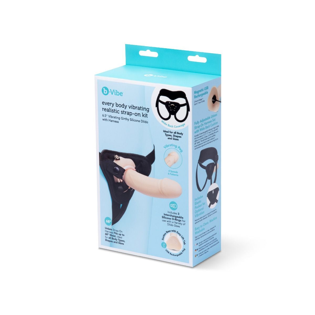 B-Vibe every body vibrating realistic strap-on kit