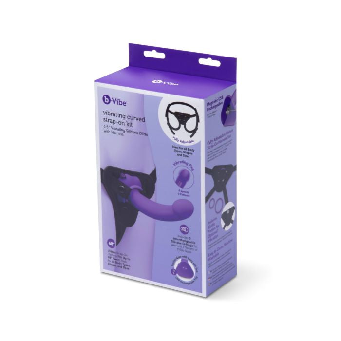 B-Vibe vibrating curved strap-on kit