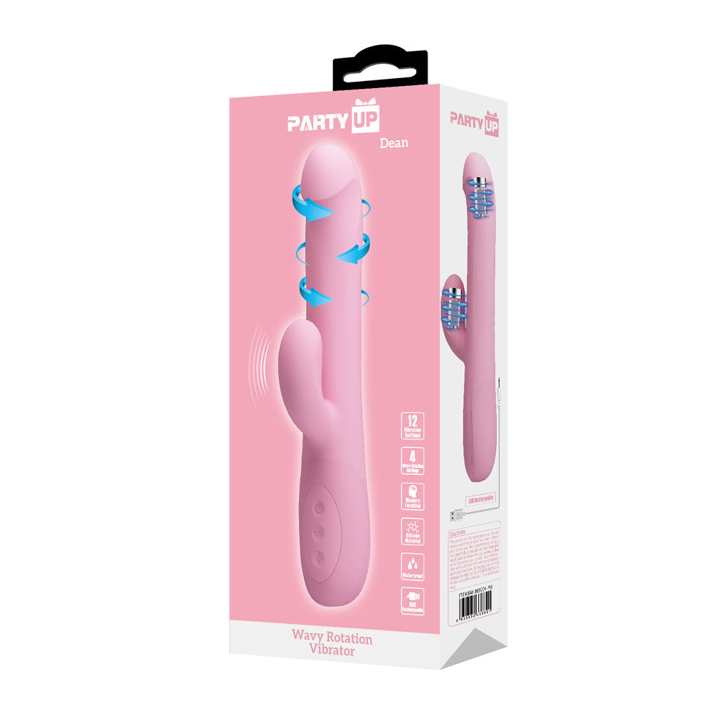 Party Up DEAN Wavy Rotation Vibe -  -  23.8 cm USB Rechargeable Rotating Rabbit Vibrator