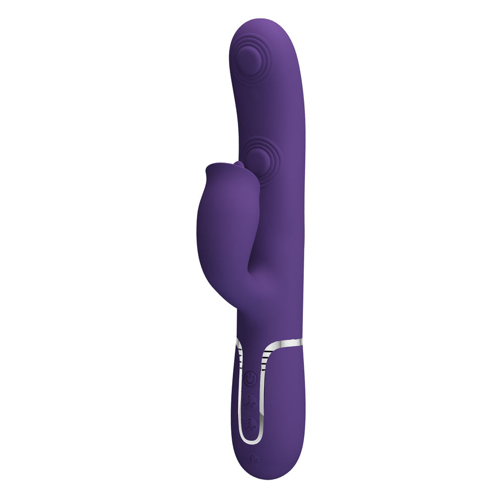 Party Up ALAN Dual Motor Vibrator -  -  22.8 cm USB Rechargeable Vibrator with Licking Clit Stimulator and Thumping Shaft