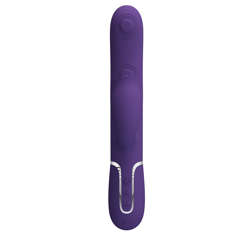 Party Up ALAN Dual Motor Vibrator -  -  22.8 cm USB Rechargeable Vibrator with Licking Clit Stimulator and Thumping Shaft