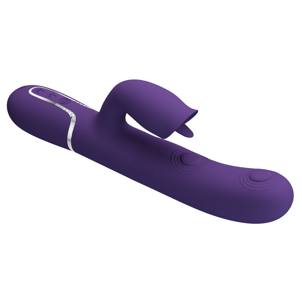 Party Up ALAN Dual Motor Vibrator -  -  22.8 cm USB Rechargeable Vibrator with Licking Clit Stimulator and Thumping Shaft