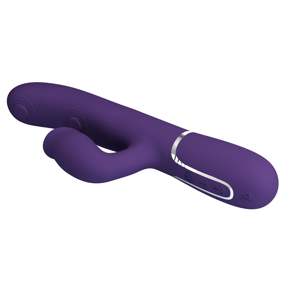 Party Up ALAN Dual Motor Vibrator -  -  22.8 cm USB Rechargeable Vibrator with Licking Clit Stimulator and Thumping Shaft