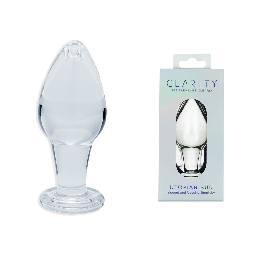 Clarity - Utopian Bud -  8.9 cm Glass Butt Plug