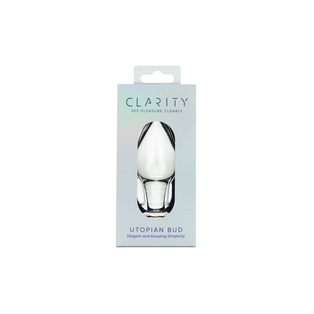 Clarity - Utopian Bud -  8.9 cm Glass Butt Plug