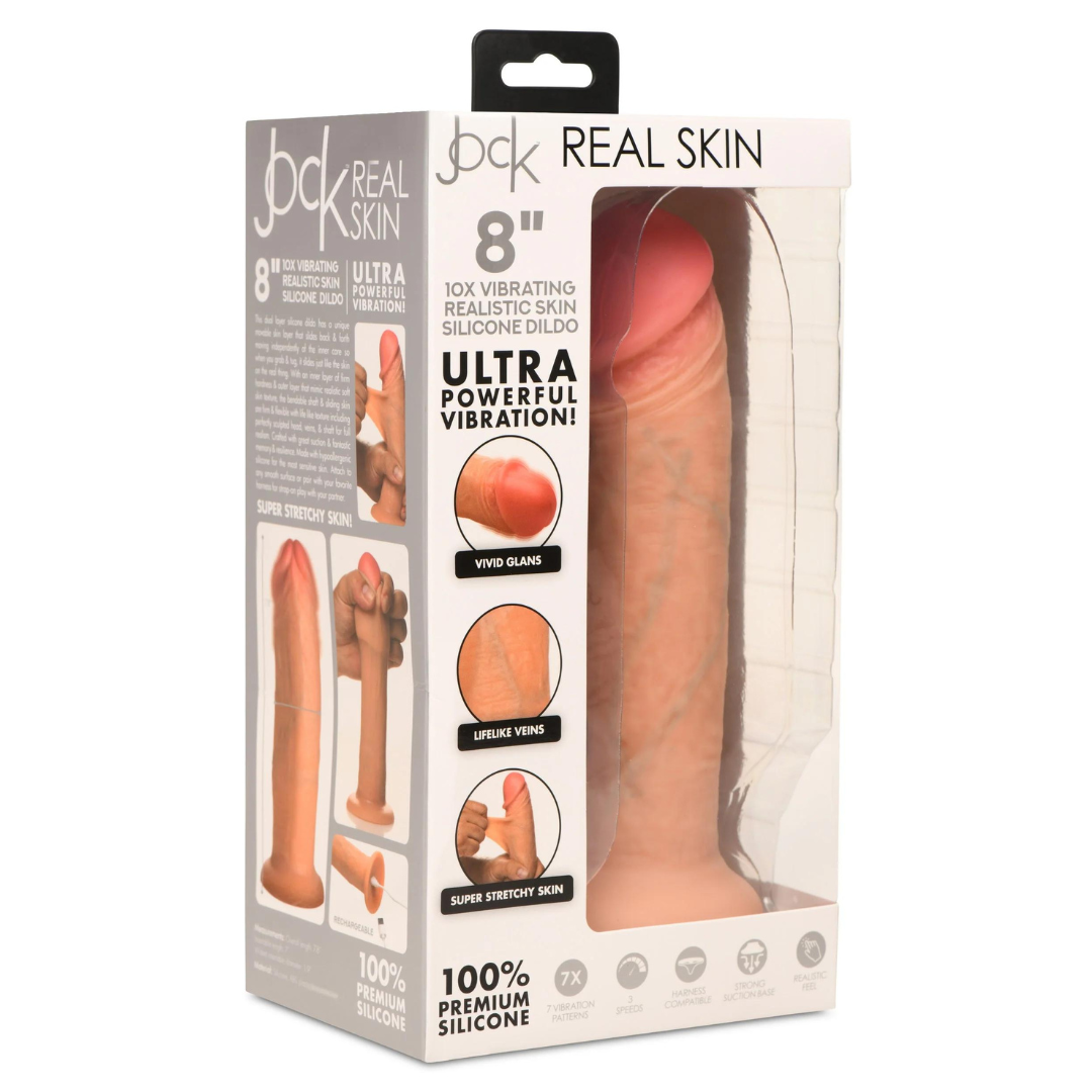 JOCK 8" Vibrating Realistic Skin Silicone Dildo Default Title