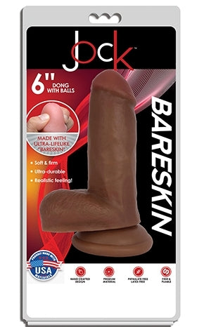 JOCK 6" Bareskin Dong with Balls Latte