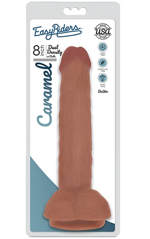 Easy Riders 8" Slim Bioskin Dong With Balls Caramel