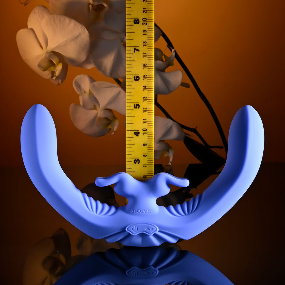 Evolved LOVEBIRDS -  20.8 cm USB Rechargeable Double-Ended Rabbit Vibrator with Remote