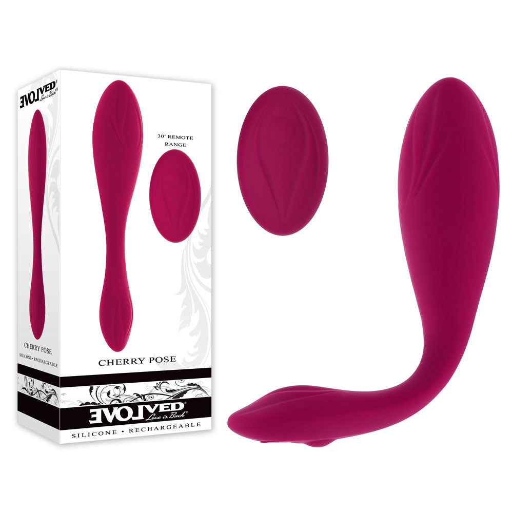 Evolved CHERRY POSE -  16.1 cm USB Rechargeable Flexible & Posable Vibrator with Remote