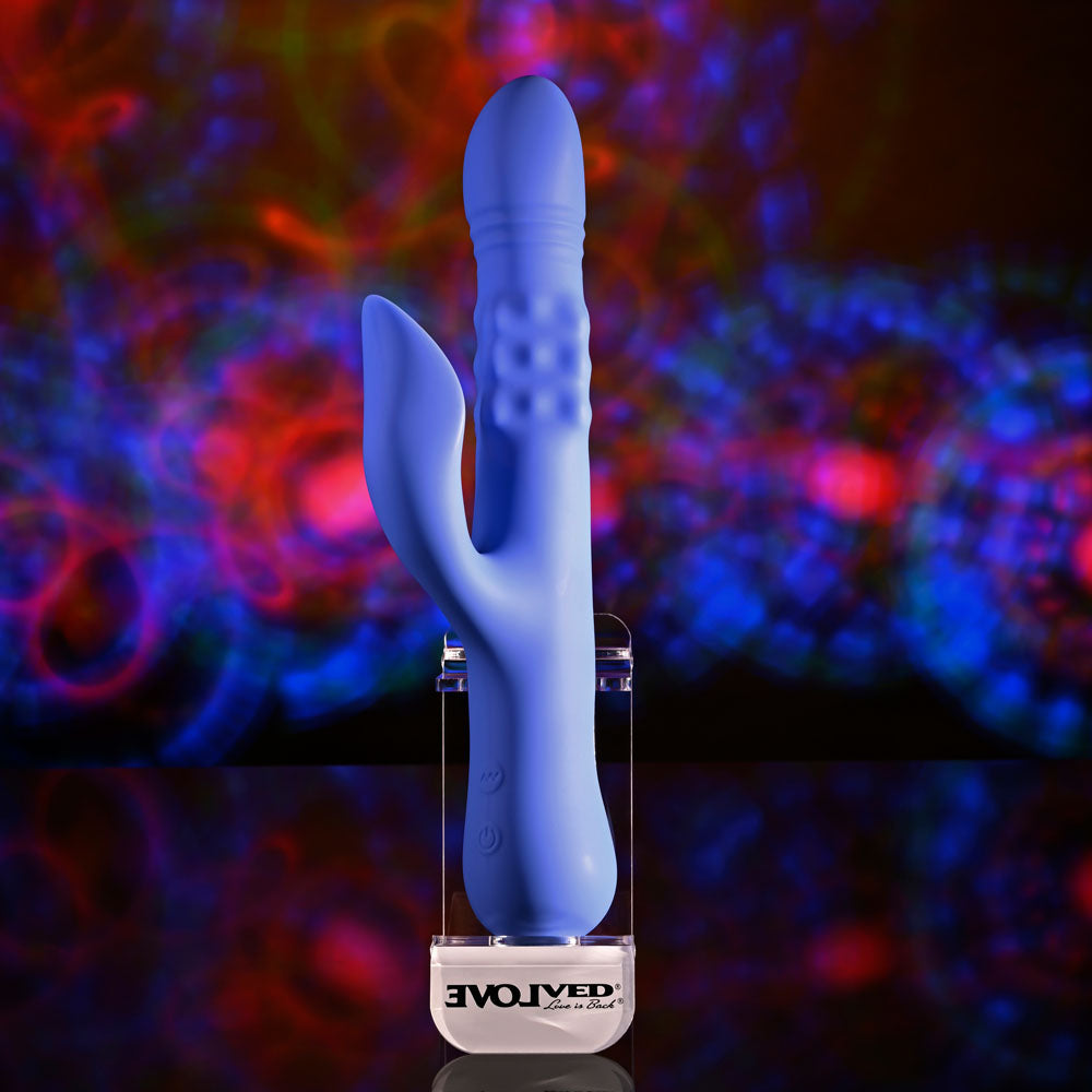 Evolved POP GOES THE O -  24.7 cm USB Rechargeable Thrusting & Bulging Rabbit Vibrator